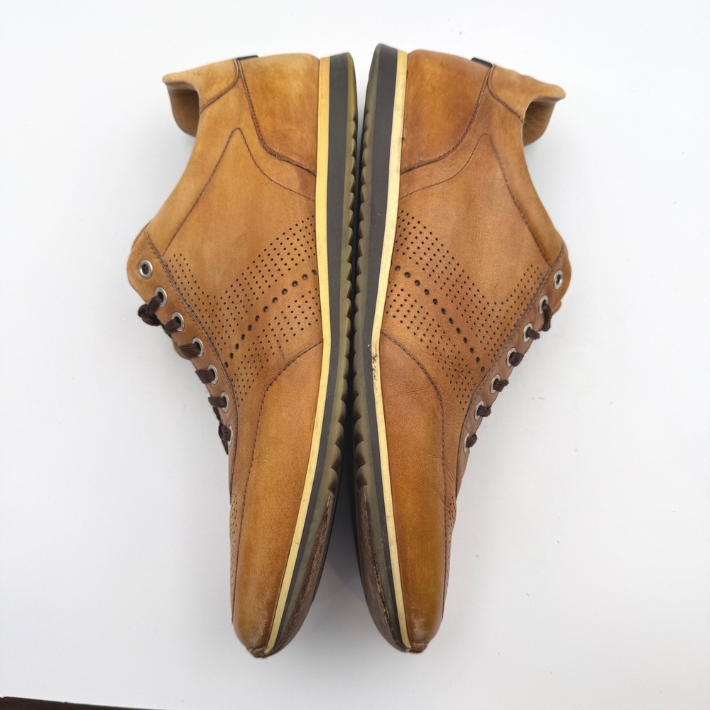 Magnanni Mens Brown Leather Perforated Sneakers Size 12 Made in Spain 14804 - Picture 4 of 10